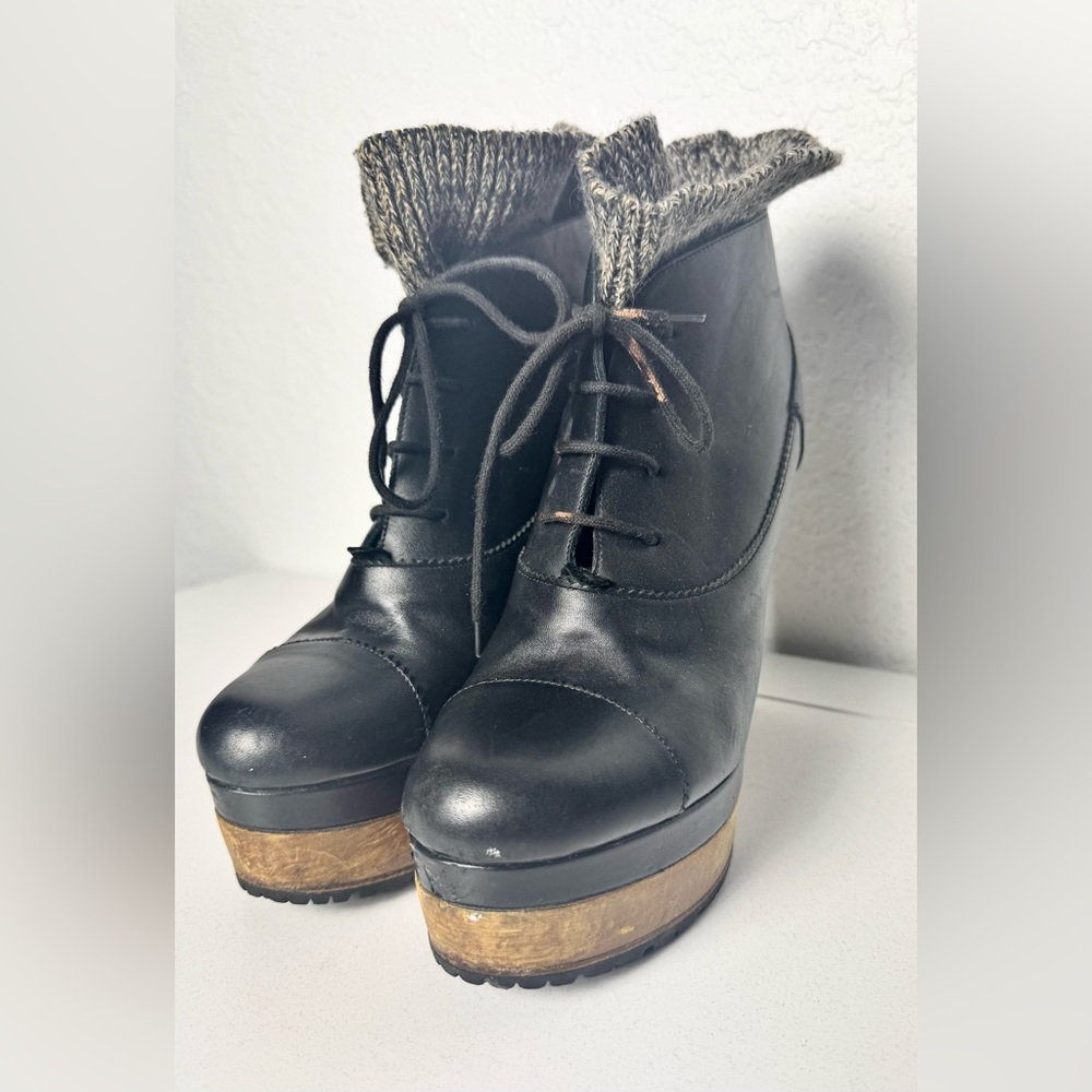Chloé Phoebe Philo High Heeled Platform Boots with Knitted Cover Size 39.5 - Picture 3 of 8